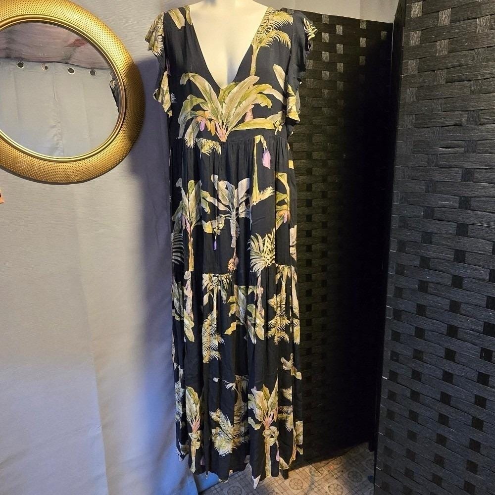 Malai Maxi Dress with Ruffle Sleeves - Small to Medium‎